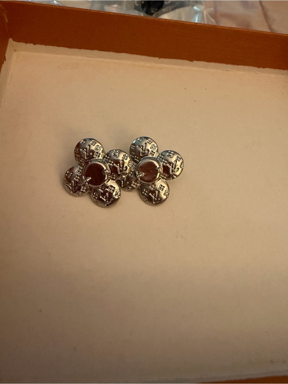 Silver Floral Cluster Stud Earrings - Silver Tone, fashion jewelry - Picture 6 of 6